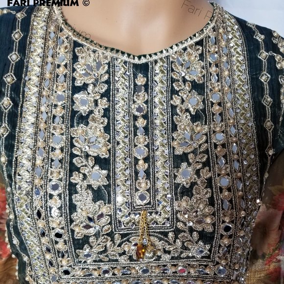 XL NEW Pakistani Tawakkal Fancy Embroidered Masuri Banarsi Shalwar Kameez XL/47 - Picture 12 of 16